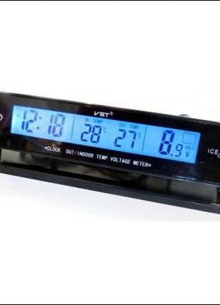 Автомобильные часы с термометром и вольтметром VST-7013V