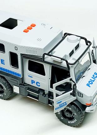 Машинка Shantou "Полицейский бронированный автобус" серый rj5522a