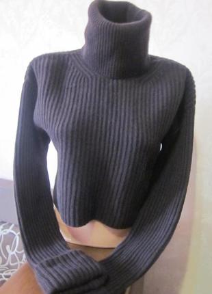 Укороченный свитер h&amp;m blend cashmere + wool размер xs-s. ...