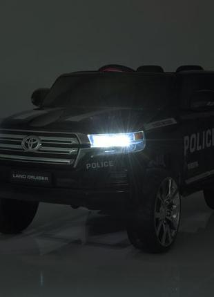 Детский электромобиль джип Toyota Police (черный цвет) с пульт...