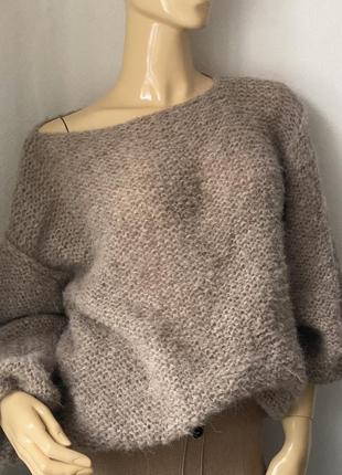 Жіночий вʼязаний светр, кофта на одне плече
