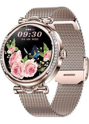 Смарт годинник жіночий Lemfo CF32 Gold (дзвінки, вимірювання т...