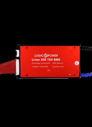 BMS плата LP Li-ion 72V 20S Dis 40A Ch 20A