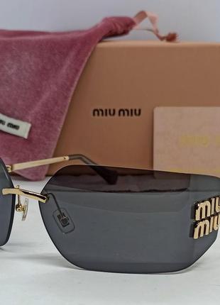 Очки в стиле miu miu mu54ys женские солнцезащитные модные черн...