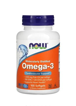 Now. omega-3 (омега 3). оригінал. сша. 100капсул 1000mg.