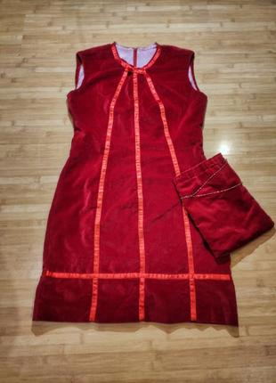 Платье футляр красное бархатное хендмейд