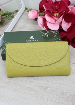 Жіночий якісний стильний гаманець з еко шкіри фісташка