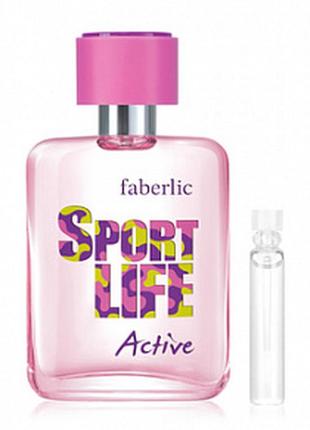 Пробник туалетной воды для женщин sportlife active (34134)