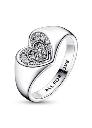 Серебряная кольца «двойное сердце»