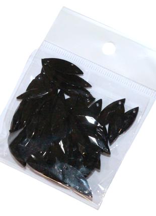 Камни пришивные Лепесток 7х21мм/50шт:Черный