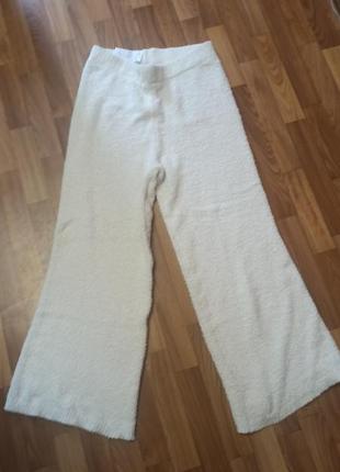 Пижамные штаны теплые белые