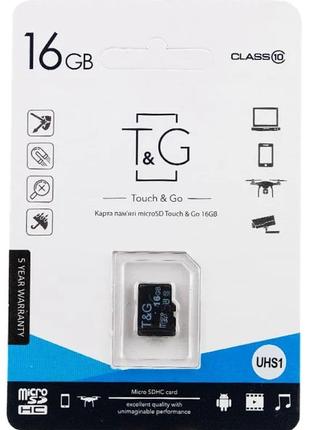 Картка пам'яті "T&G;" Micro SDHC 16 gb 10 Class / Чорний