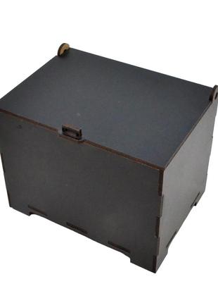 Черная деревянная коробка 14х11х10 см подарочная упаковка коро...