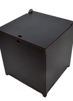Черная подарочная коробка лдвп 16х16х16см деревянная коробочка...