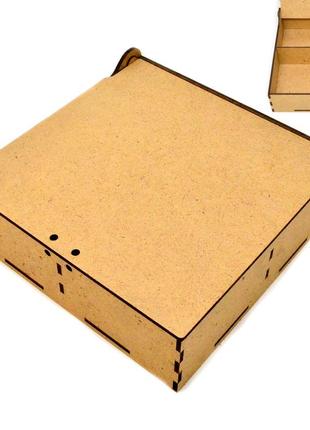 Коробка с ячейками 16х16х5см подарочная упаковка из мдф деревя...