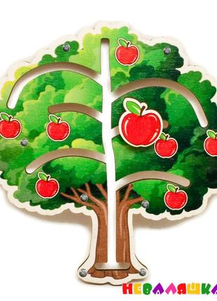 Цветная заготовка для бизиборда лабиринт дерево с яблочками 14...