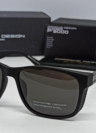 Очки в стиле porsche design мужские солнцезащитные черные мато...