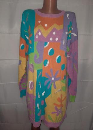 Платье-свитер, винтаж 1980 года. размер м/l