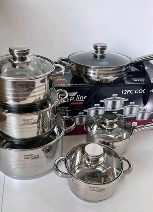 Набір посуду з нержавіючої сталі з фритюрницею ( 18 предметів )