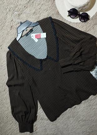 Гарна сорочка з коміром та об'ємними рукавами/блузка/блуза