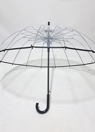 Прозрачный зонтик трость Susino с чехлом на 16 карбоновых спиц...