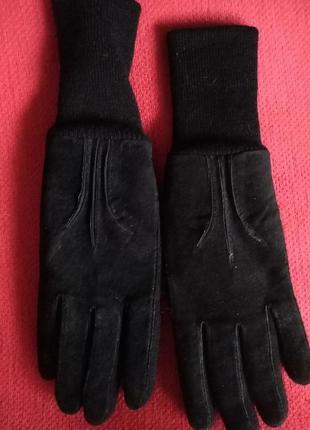 Перчатки кожаные женские замшевые зимние