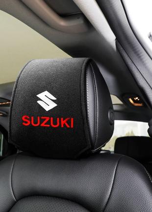 Чехол на подголовник с логотипом Suzuki 1шт