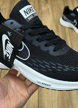 Женские кроссовки Nike Air Zoom из текстиля черного цвета на ш...