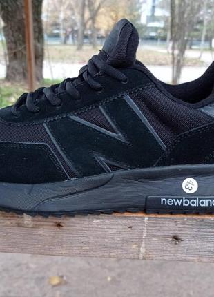 Мужские кроссовки New Balance черные зима термофлис