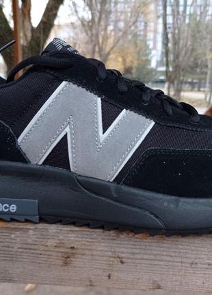 Мужские кроссовки New Balance черные с серым зима термофлис