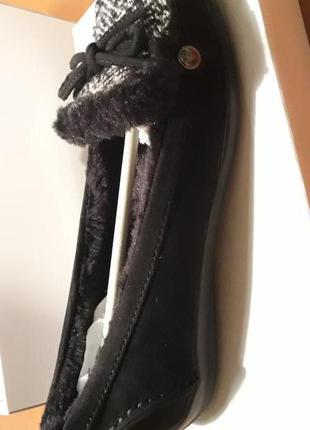 36-37 anne klein зимові чорні туфлі замшеві мокасини лофери хутро
