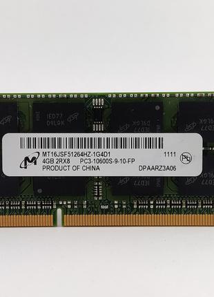 Оперативная память для ноутбука SODIMM Micron DDR3 4Gb 1333MHz...