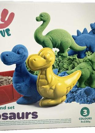 Набір для творчості Динозаври кінетичний пісок + пісочниця