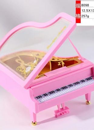 Музична скринька піаніно, Рожевий Рояль (без балерини) 12.5х13...