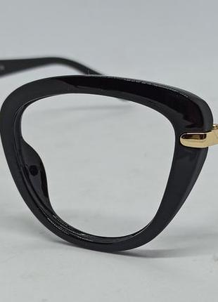 Оправа для окулярів в стилі bvlgari жіноча чорна с золотим лог...