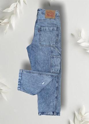 Укорочённые джинсы levis mom карго широкие низкий рост котон