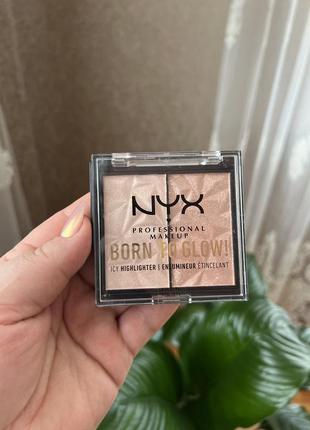 Nyx professional makeup born to glow icy highlighter хайлайтер...