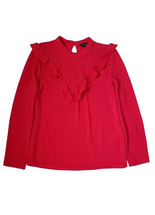 Красная блузка с длинными рукавами new look, m