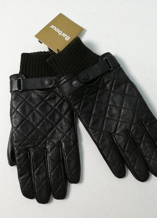 Мужские кожаные перчатки оригинал barbour quilted leather gloves
