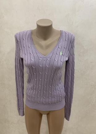 Вязаный джемпер свитер polo ralph lauren фиолетовый