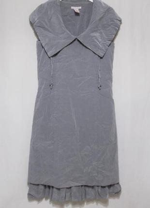 Платье дизайнерское лен со стрейчем серое юбка-баллон 'sarah p...