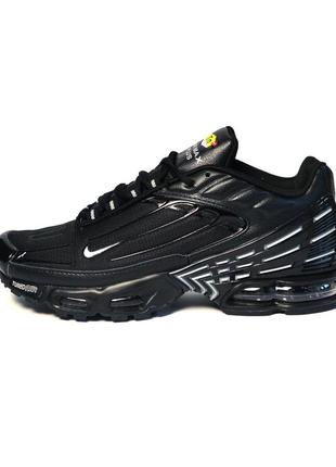 Nike air max 3 tn кросівки чоловічі чорні з білим шкіряні топ ...