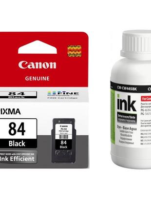 Картридж Canon PG-84 Black + Чорнило ColorWay CW-CW445BK02 200мл