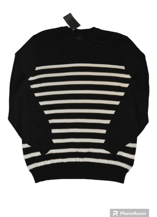 Легкий мужской черный свитер в полоску размер 56-58 c&amp;a ни...