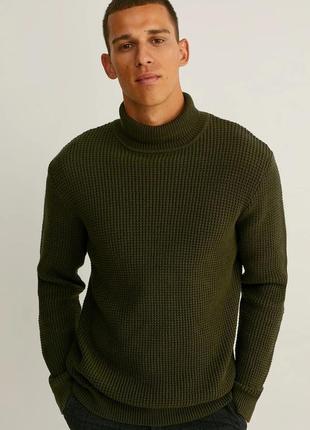 Чоловічий теплий светр з горлом великого розміру 60-62 c&a нім...
