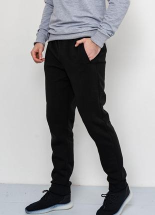 Спорт штаны мужские на флисе, цвет черный, размер 46, 223R016