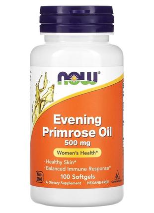 Жирные кислоты NOW Evening Primrose Oil 500 mg, 100 капсул