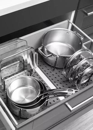 Подставка-органайзер для кухонной посуды и крышек LY-308