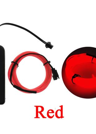 Светодиодная лента RESTEQ красная провод 3м LED неоновый свет ...