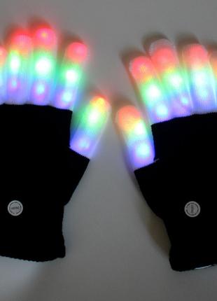 Светящиеся в темноте светодиодные перчатки RESTEQ мигают 6 реж...